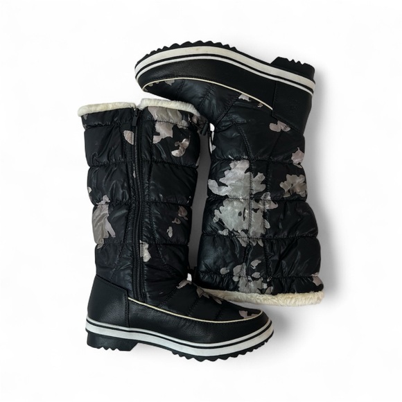 GlobalWin Women's Black & Gray Camouflage Snow Boots • Faux Fur Lining •Size 8.5 - Picture 11 of 16